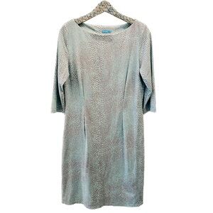 J. McLaughlin Mari Dress XL blue gray python snake Catalina cloth